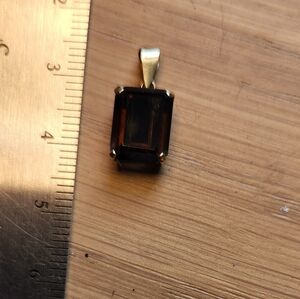 Gold Pendant with Smoky Topaz